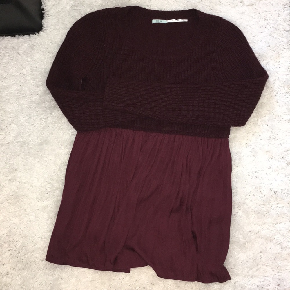 Red sweater w peplum bottom